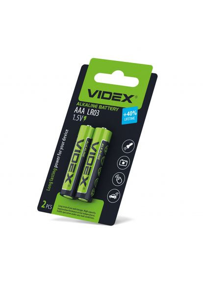 Батарейка щелочная /AAA 2шт SMALL BLISTER (/AAA 2pcs SB) Videx LR03 (315831751)