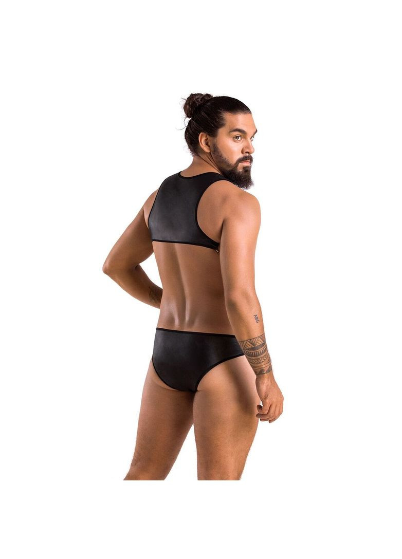 Мужское кожаное боди 056 ADAM L/XL Black, заклепки Passion (369951903)