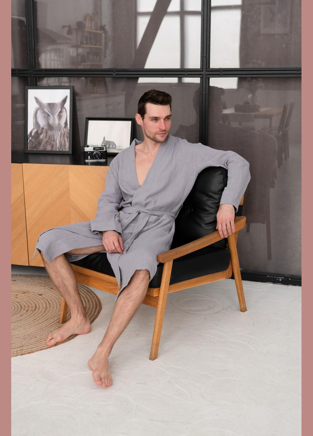 Легкий мусліновий халат з натуральної тканини Vakko (327010247)