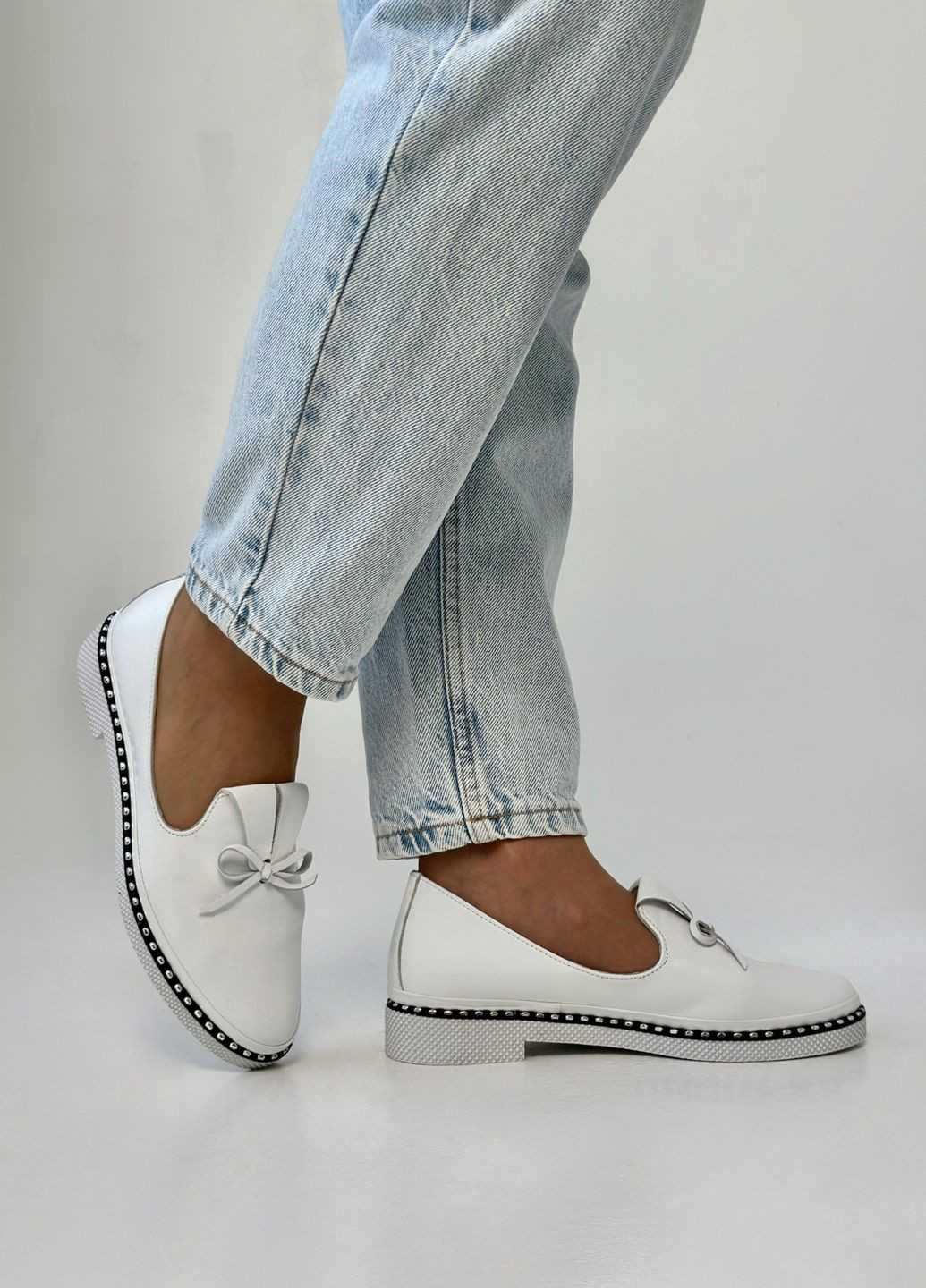 Жіночі балетки жіночі шкіряні Rovigo | білі натуральна шкіра (301027584)