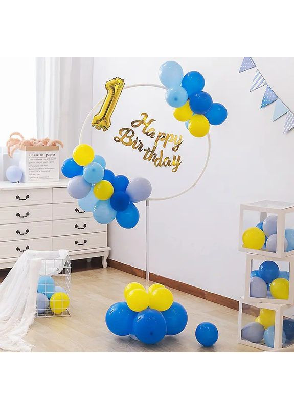 Набор шаров с круглой стойкой и надписью без цифр Юный патриот Желтый и Синий No Brand (358932661)