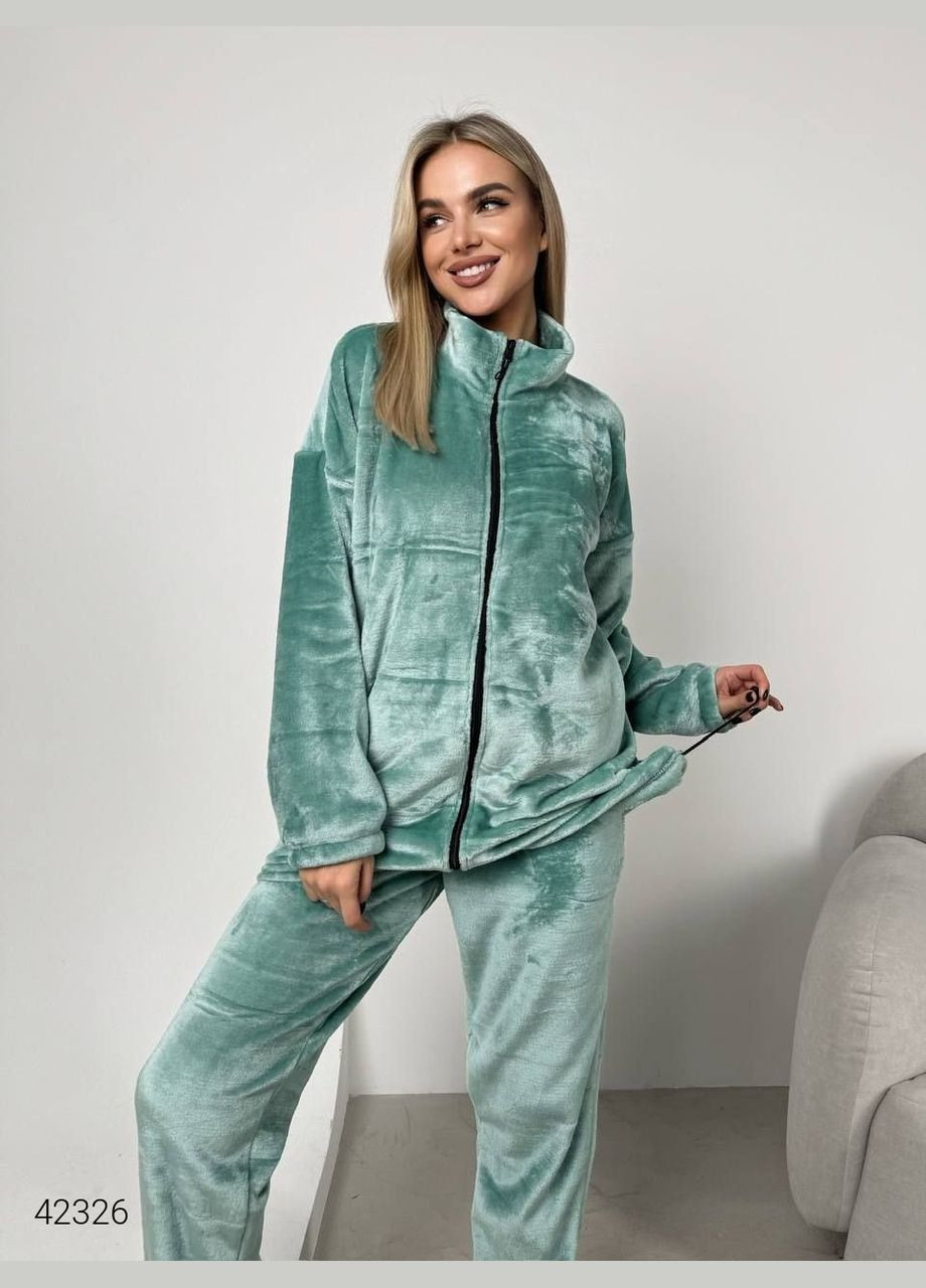 М'ятна всесезон жіноча піжама тепла на блискавці Liton