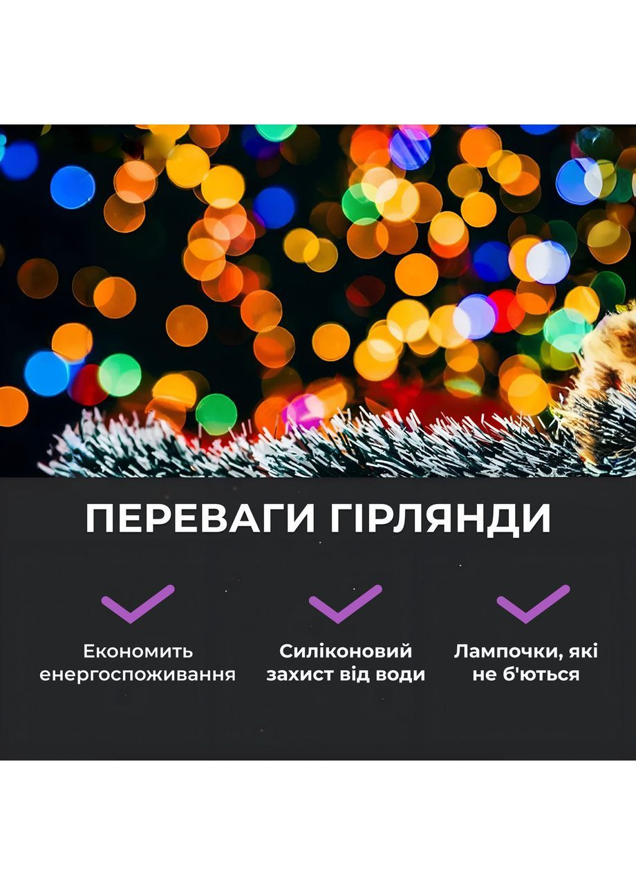 Гірлянда роса на пульті 200 метрів на 2000 led світлодіодів крапля на білому дроті мультиколор 2000L200MWML No Brand (362502915)