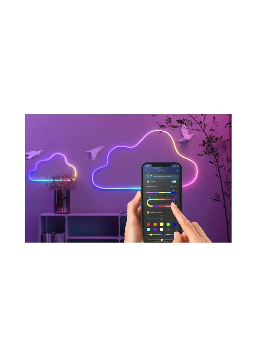 Умная гибкая LED Neon RGB лента-шланг 2 метров от USB управления режимами с телефона, Bluetooth приложение, пульт Hengda (363832871)