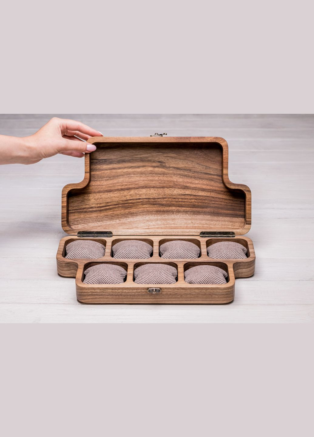 Цільна скринька для семи годинників із дерев'яною кришкою EcoWalnut (295443834)