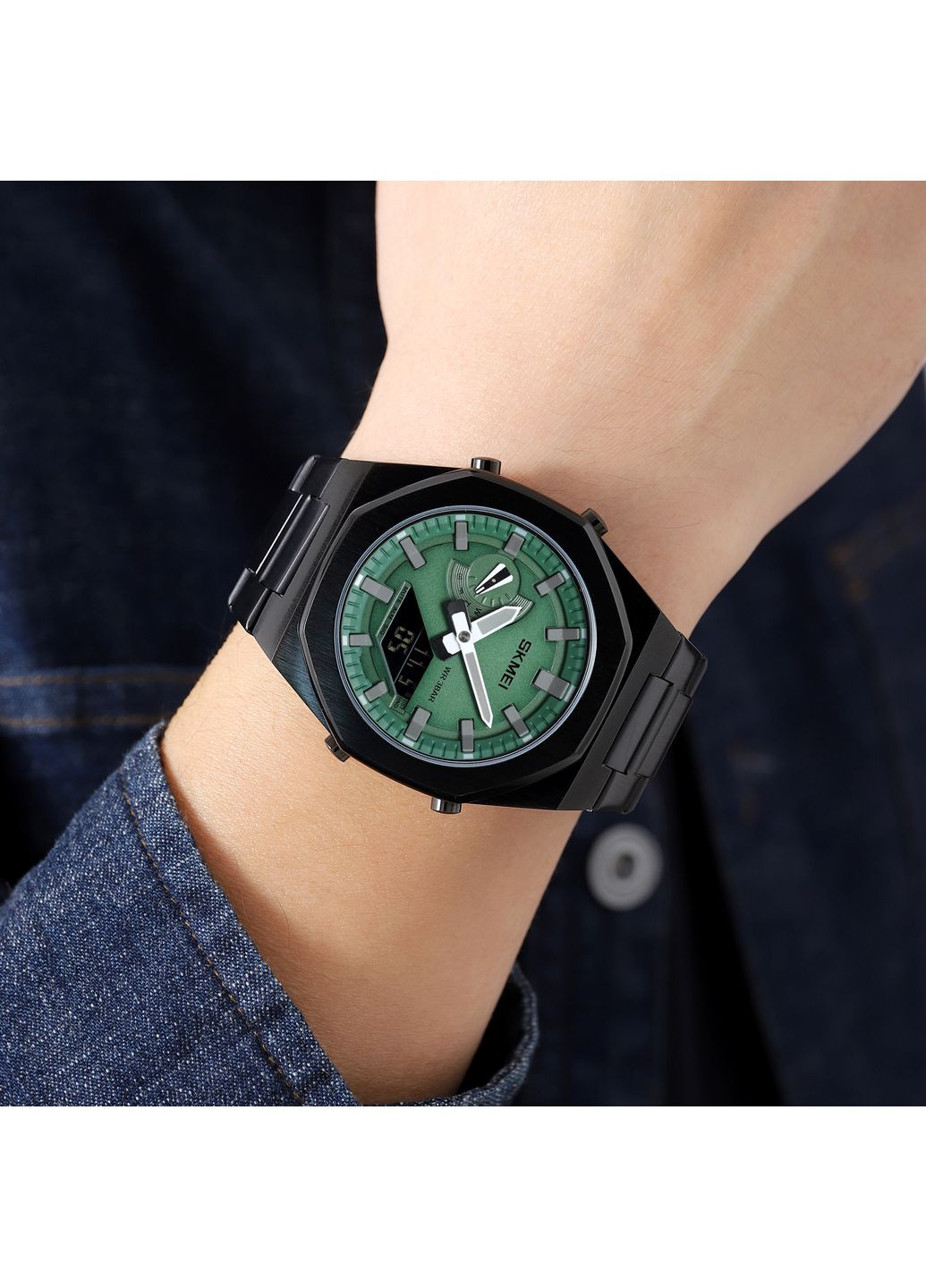 Годинник чоловічий кварцовий з будильником і секундоміром чорний для повсякденного використання. ProDobro (367265725)