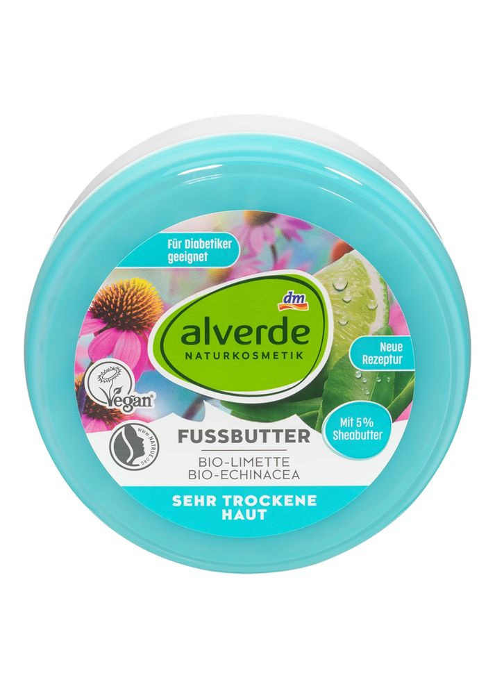 Крем для ног Naturkosmetik с органическим лаймом и эхинацеей 200 мл Alverde (368293425)