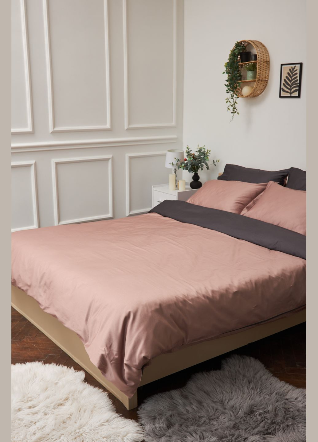 Комплект постільної білизни King Size 220x240 наволочки 2х40х60 Satin Premium (MS-820000455) Moon&Star Violet (284416413)