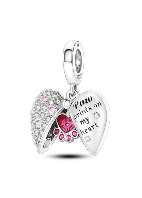 Серебряная бусина-подвеска "Отпечаток лапки на моем сердце" Kabluchka (355345939)