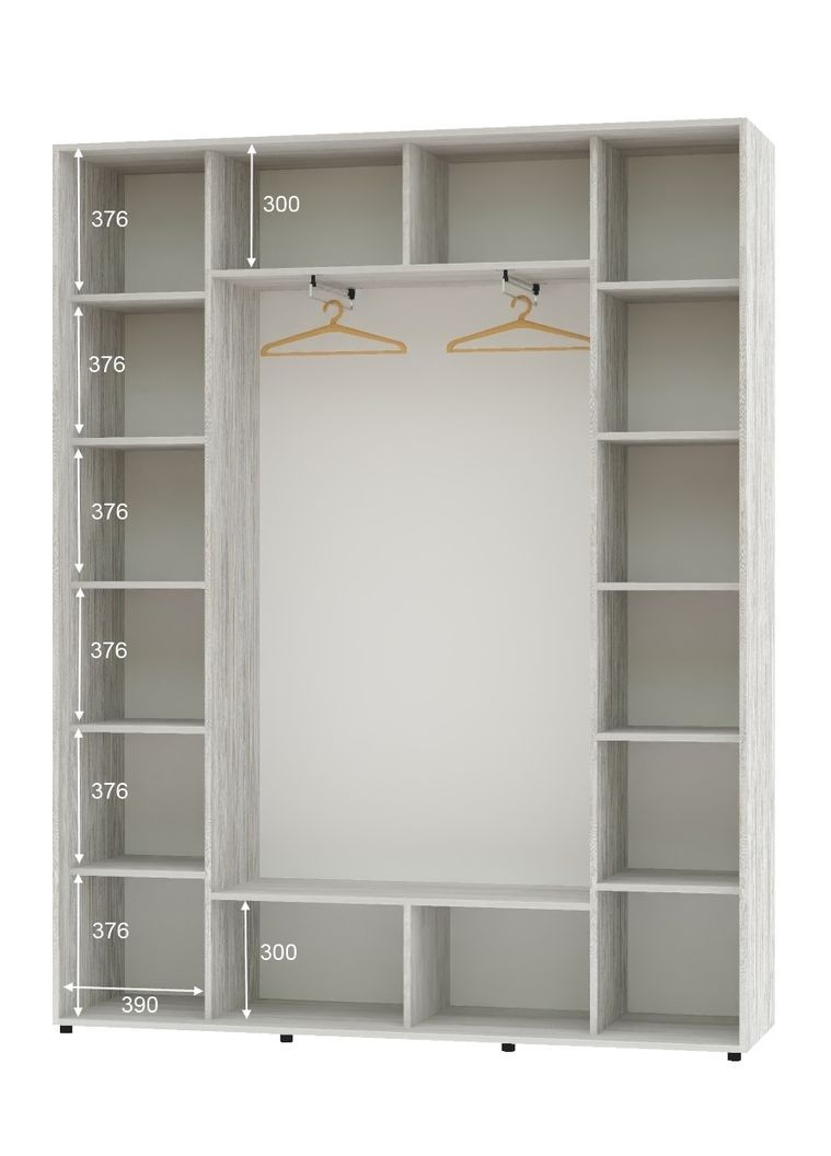 Шафа-купе тридверна 200*45*250 Сосна Натті 3 двері Дзеркало ШК-05 Алекса (360472029)