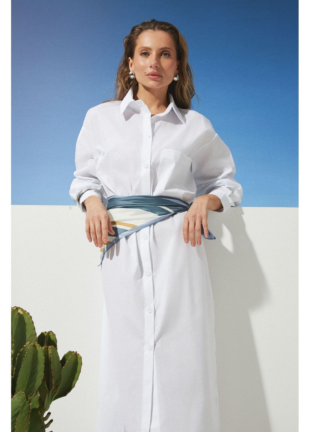 Молочное платье-рубашка Seventeen