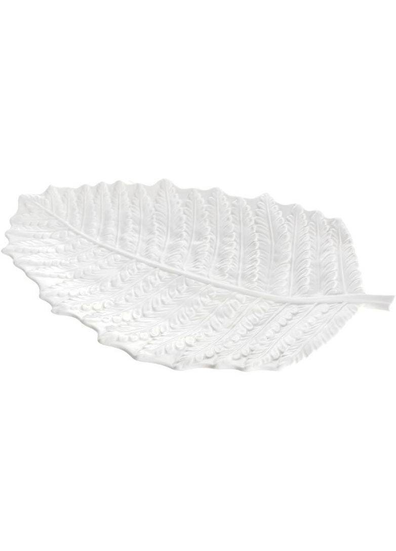 Набір 2 блюда сервірувальні "White City Лист" 38x26см, біла порцеляна Bona (330017270)