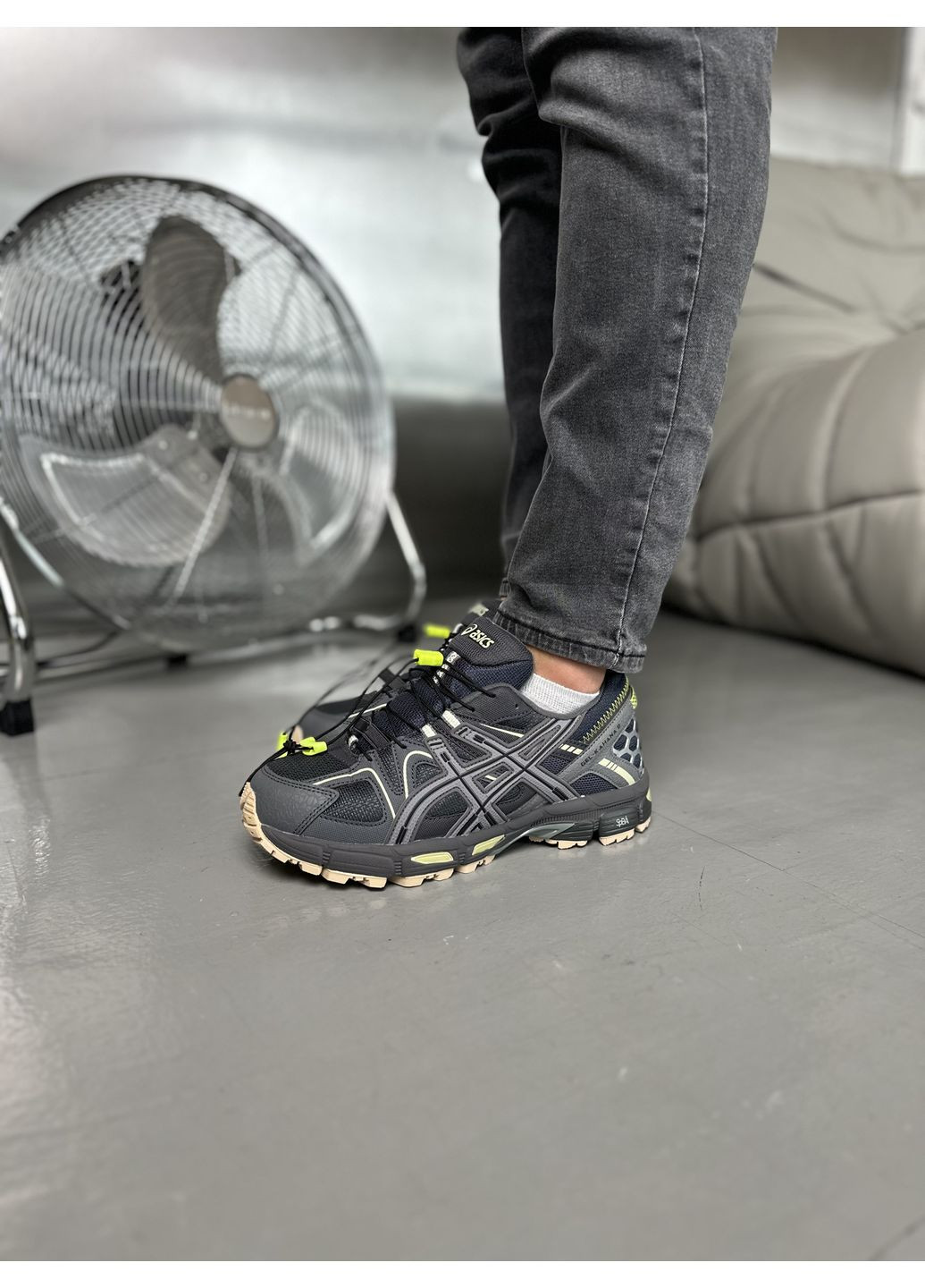 Сірі Осінні кросівки чоловічі asics gel-kahana 8 black grey fur waterproof асікс гель кахано No Brand