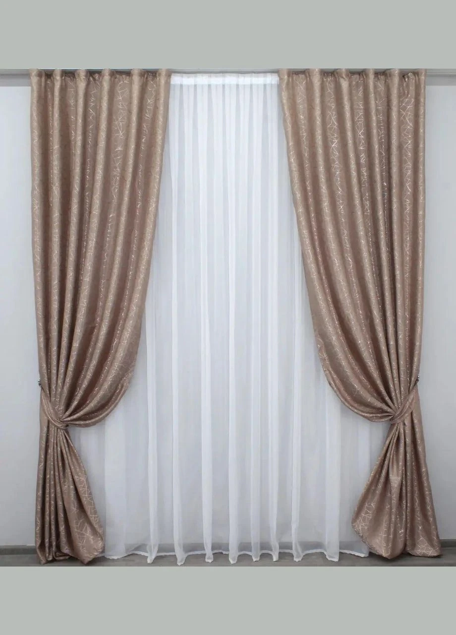 Набор шторы для спальни жаккард 300x270 см (Е1011013В-02) No Brand (306633667)