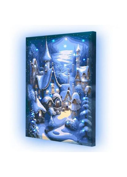 Картина по номерам со светодиодной подсветкой "Зимний город" 40х50 см Riviera Blanca (371684297)