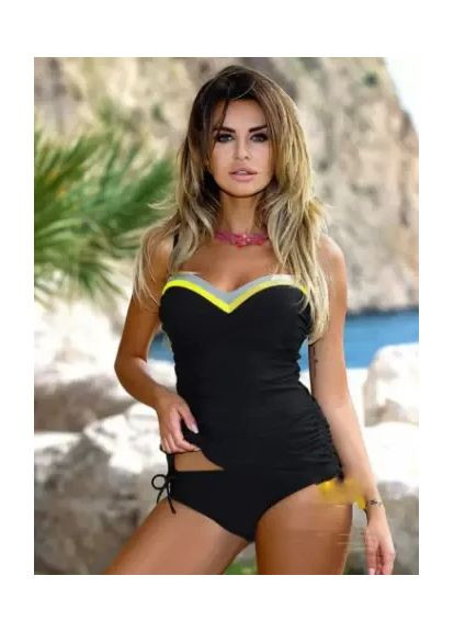 Желтый летний сплошной купальник со съемными бретельками на косточках прекрасно поддерживает грудь. модный купальник сплошной с юбкой China