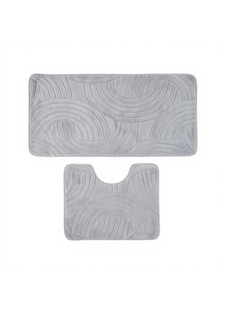 Набор ковриков для ванной Blush Waves 2 штуки 40×50 / 50×80 см хлопковых, серый ТМ COLORFUL HOME 534-17-40G No Brand (393917935)