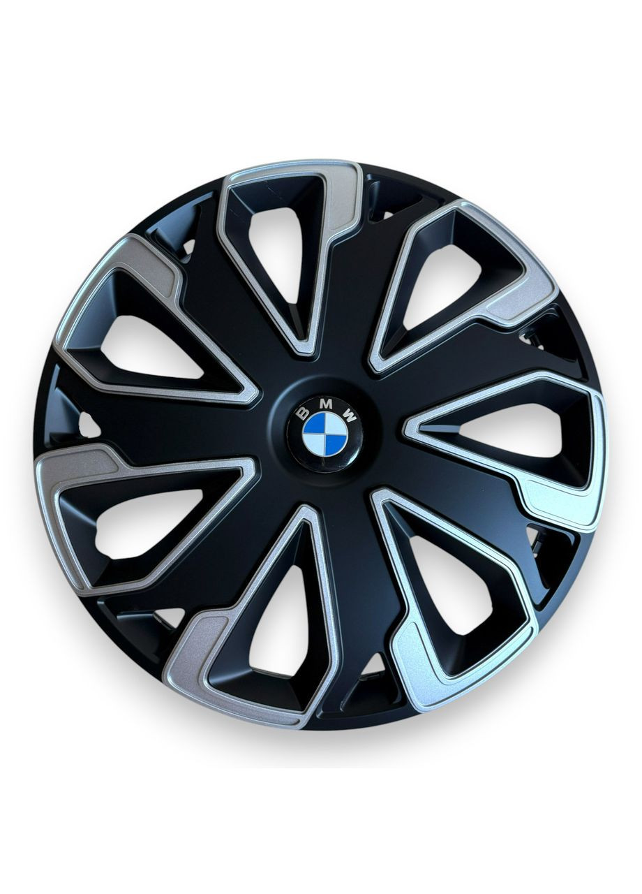 1 штука Ковпак на колесо Ultimo Silver Black R15 з логотипом BMW ковпаки на диски Ультімо Сільвер Блек Р15 з логотипом БМВ No Brand (364463620)