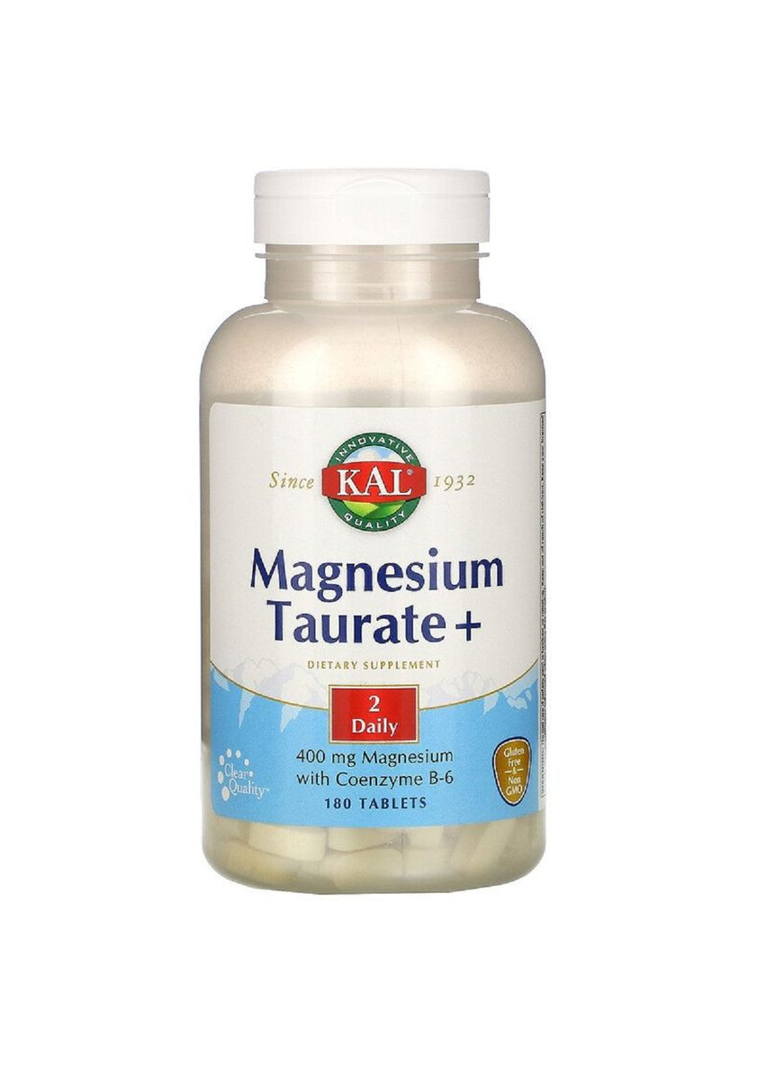 Таурат Магнію 400 мг, Magnesium Taurate +,, 180 Таблеток KAL (326054327)