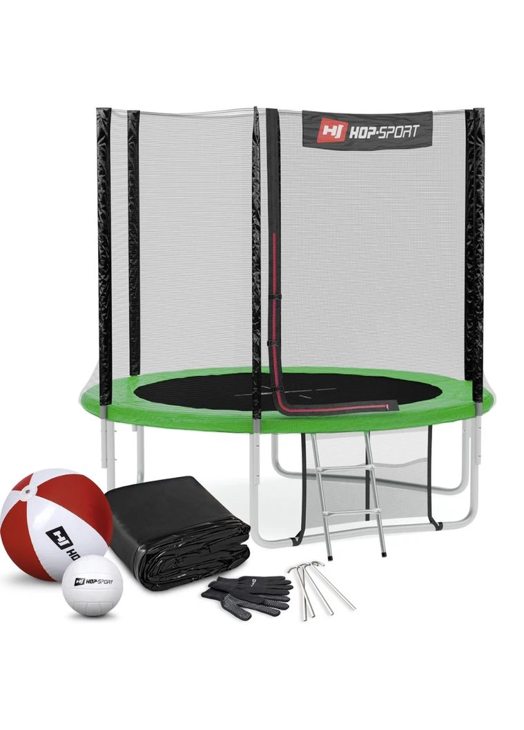 Батут 8ft (244см) зеленый с внешней сеткой Hop-Sport (296119669)