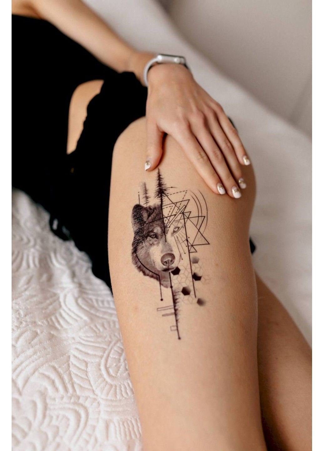 Тату "Геометричний вовк" Tattooshka (303140410)