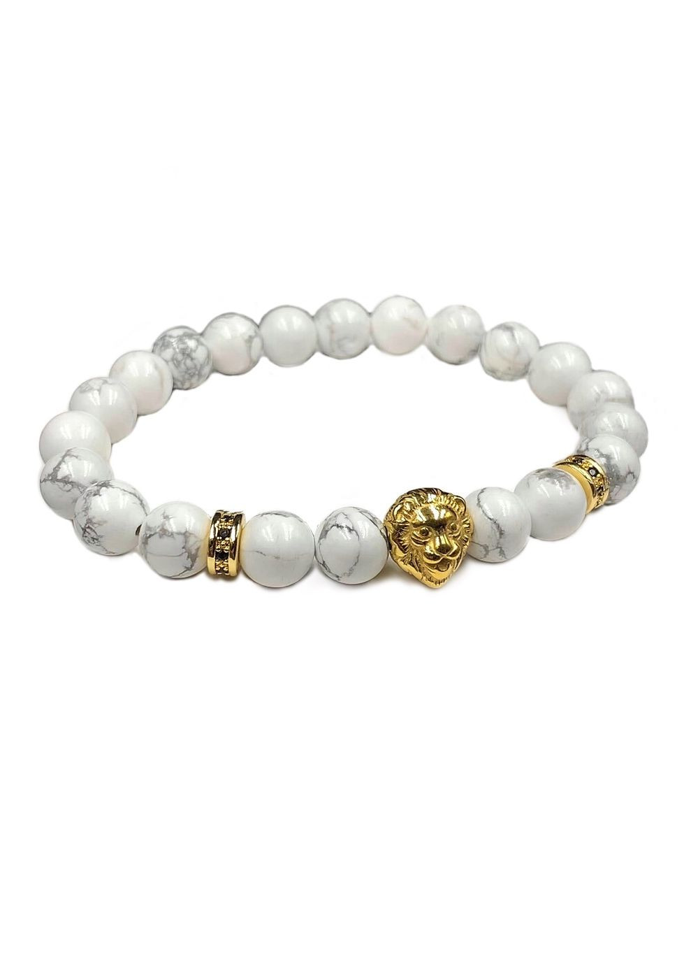 Браслет із кахолонгу із золотим левом та дисками (50044) Hemst (301070952)