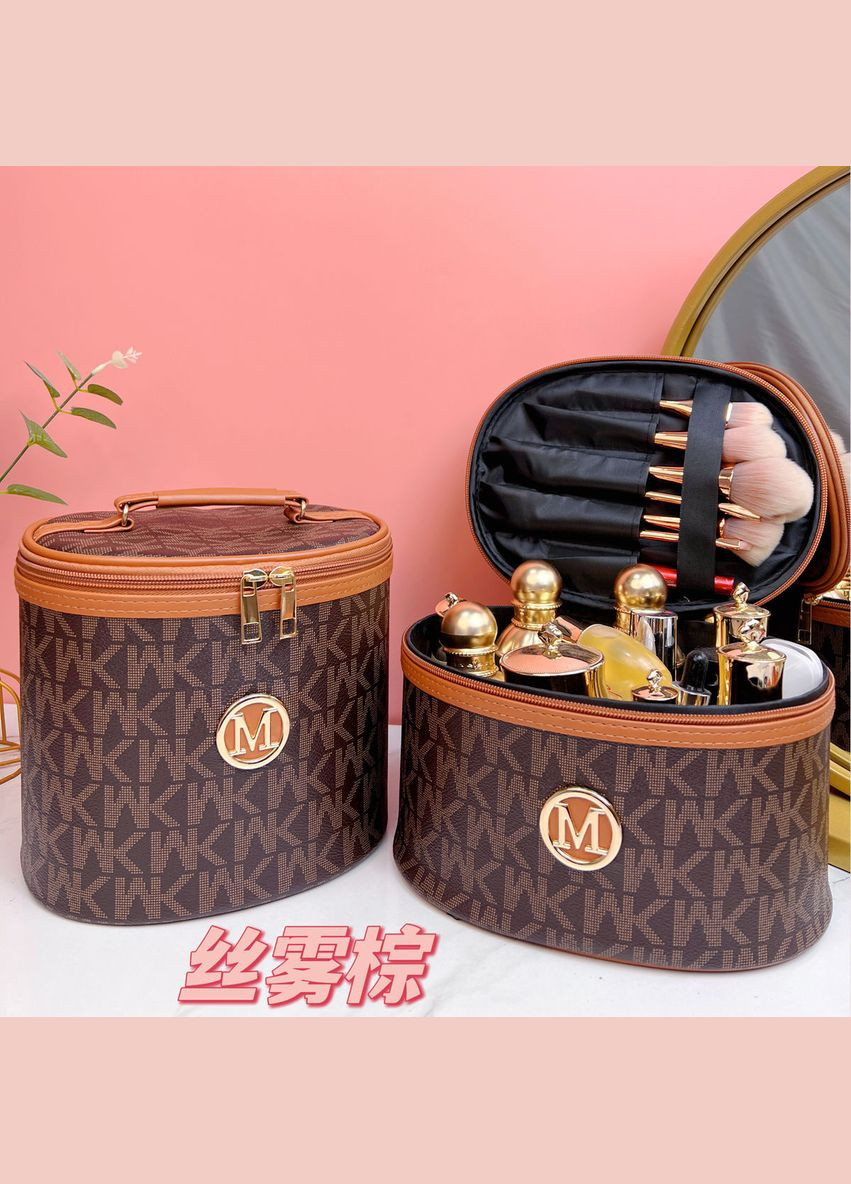 Дорожній органайзер косметичка - барило коричневого кольору із символікою бренду Michael Kors No Brand (316580414)