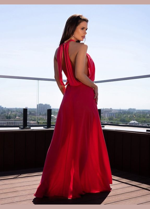 Коралловое платье 14720 коралловое ISSA PLUS однотонное