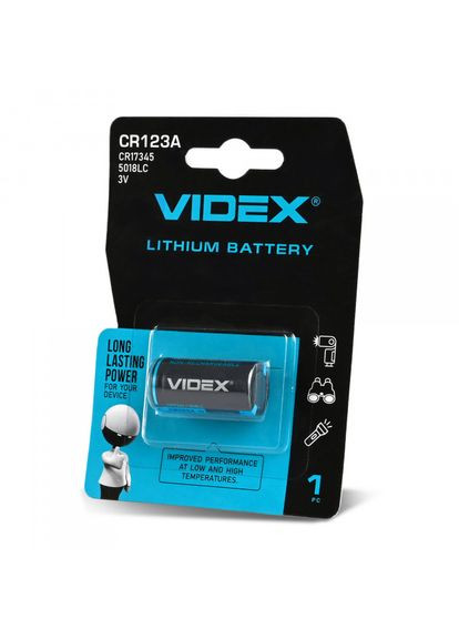Батарейка литиевая CR123A 1шт BLISTER CARD Videx (359398040)