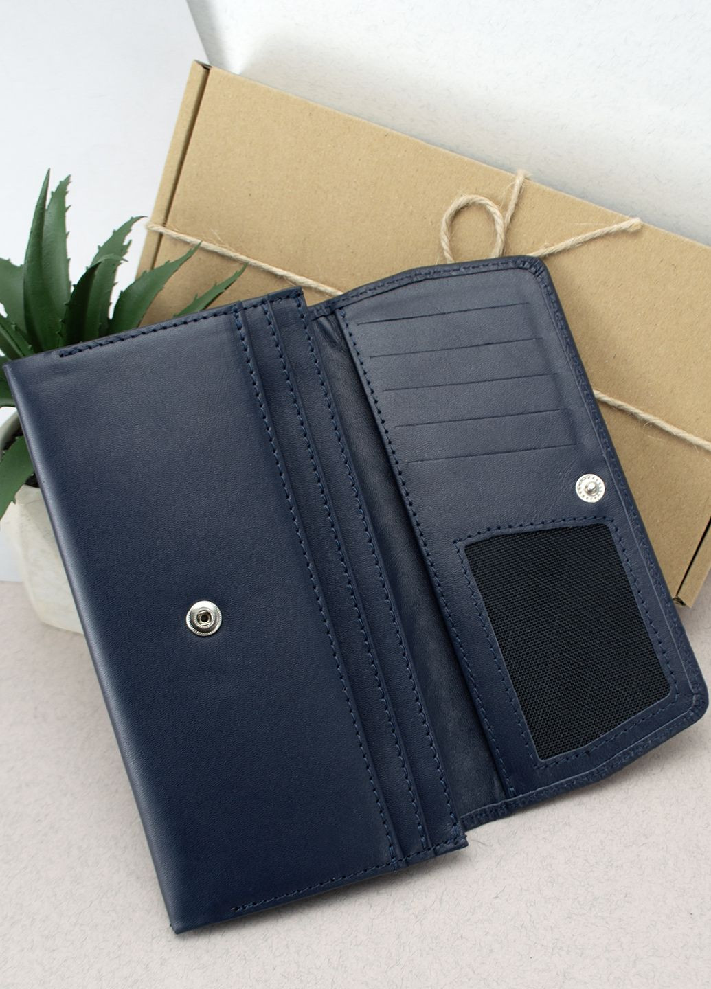 Подарочный женский набор №91: кошелек Leona + обложка на паспорт (синий питон) HandyCover (283323782)