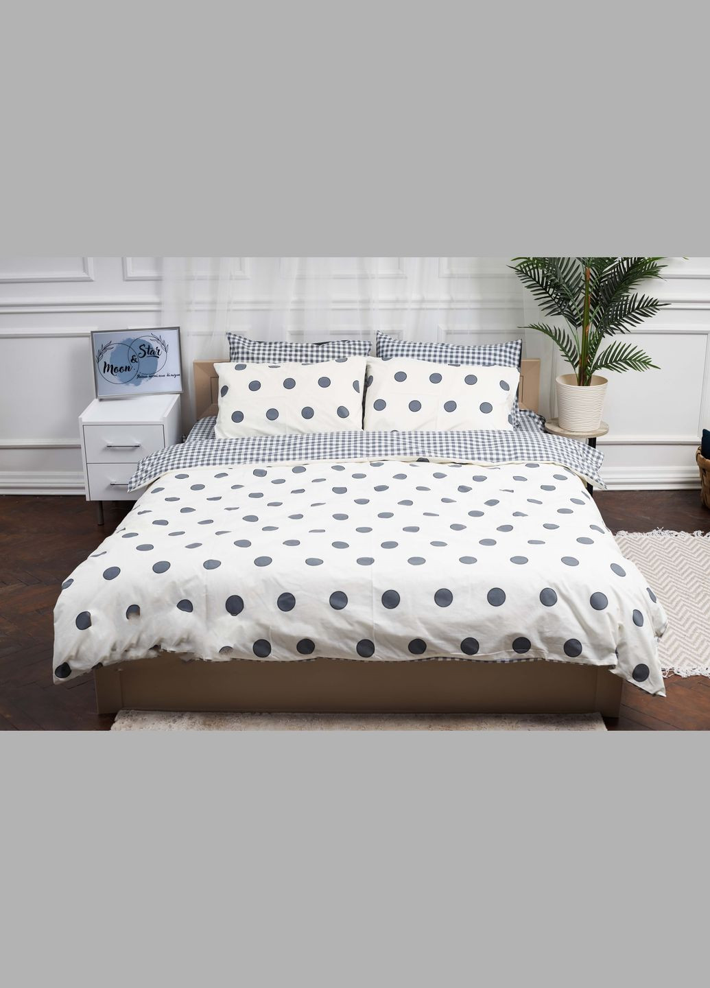 Комплект постільної білизни євро 200х220 наволочки 2х70х70 Ranforce Elite (MS-820000187) Moon&Star Riccarda (284416383)