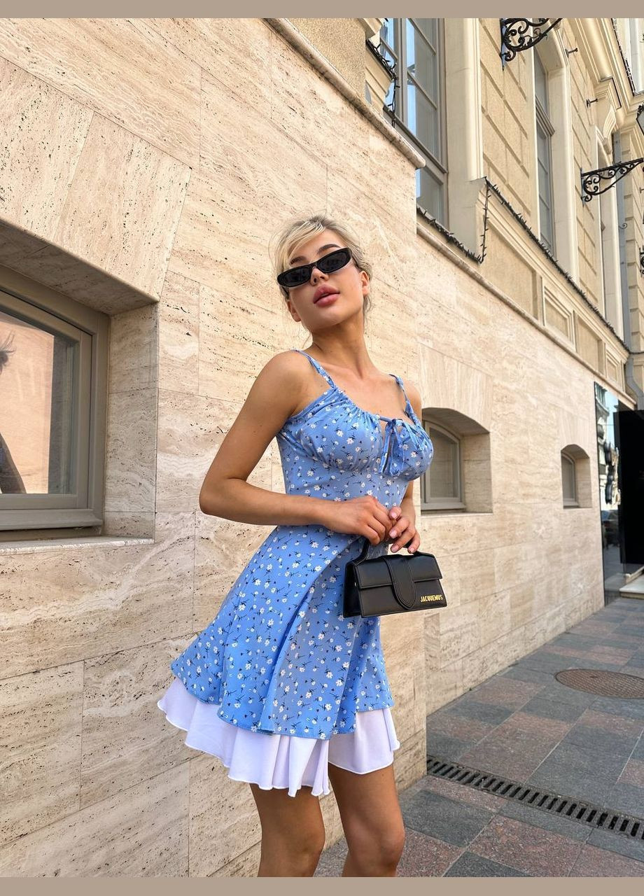 Літній сарафан з квітковим принтом та підспідницею MonCher (330127527)