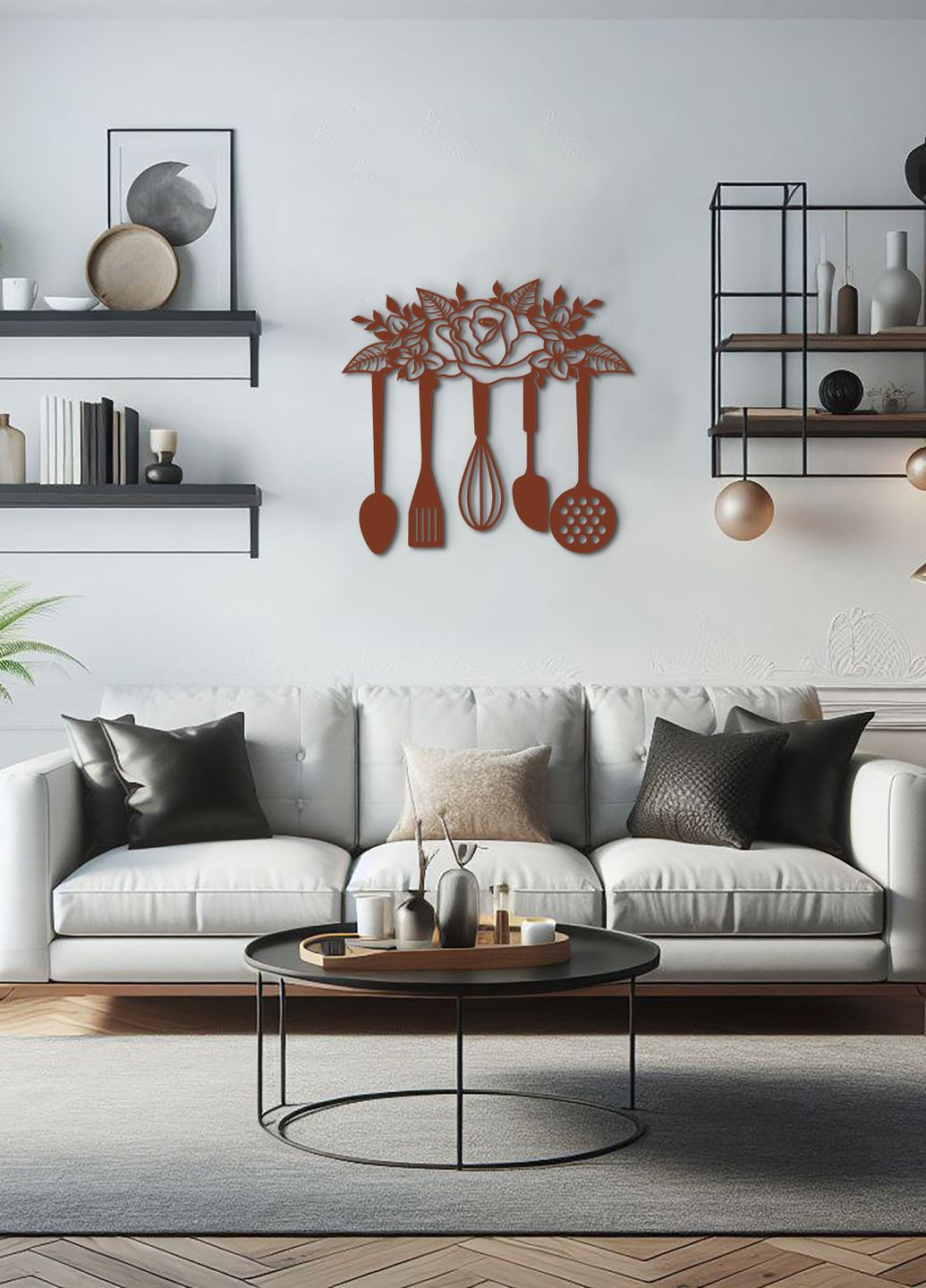 Сучасна картина на кухню, декор в кімнату "Кухонний інвентар", оригінальний подарунок 25х28 см Woodyard (291882615)