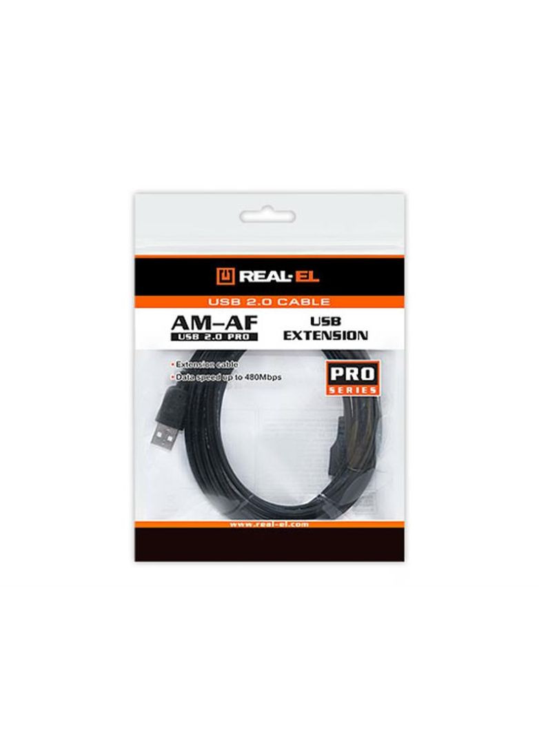 Кабель Pro USB - USB V 2.0 (M/F), 2 м, (EL123500028) Real-El (336953974)