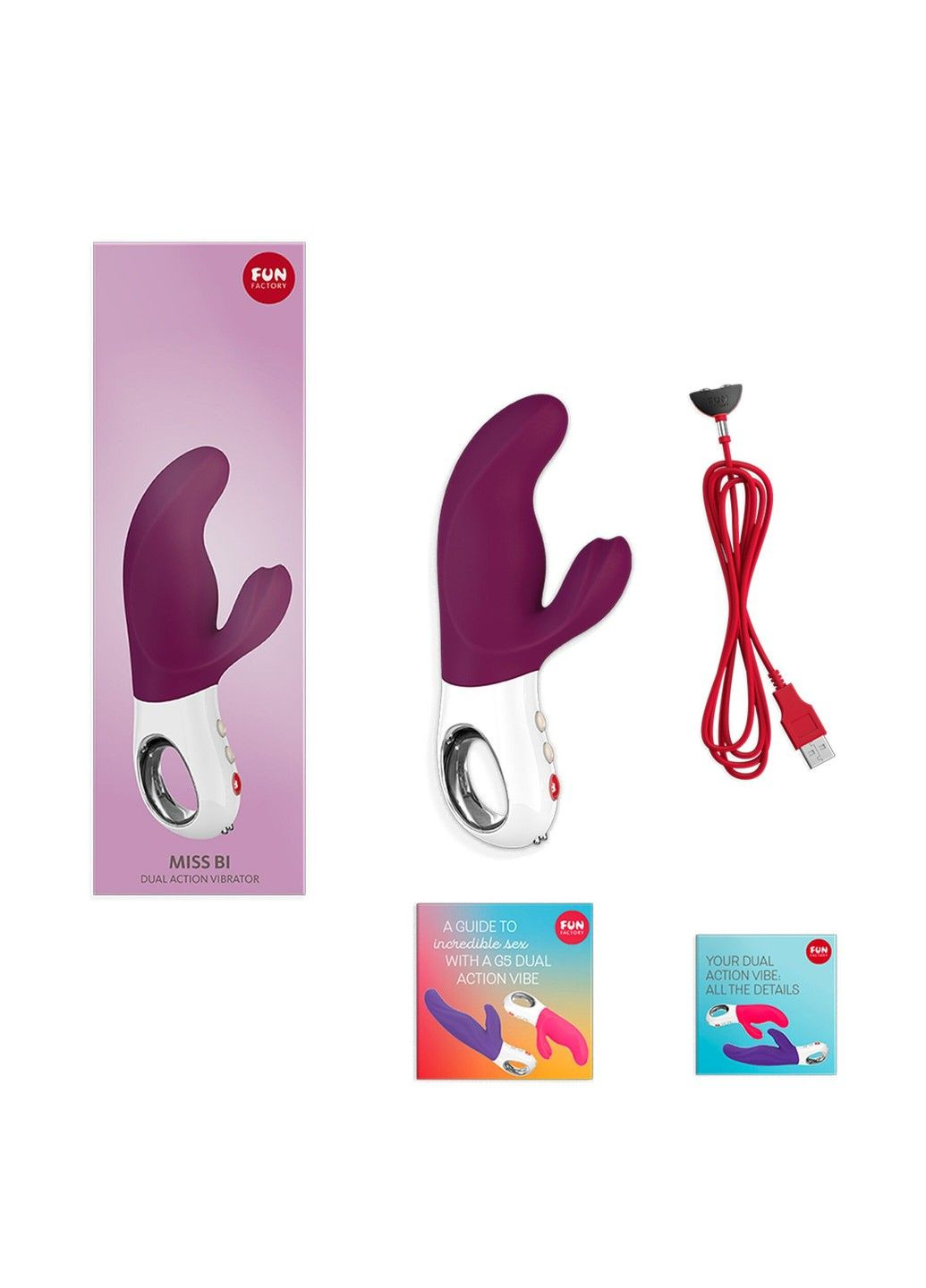 Вибратор-кролик MISS BI grape/white, 2 независимых мотора, диаметр 4,2 см Fun Factory (314871654)