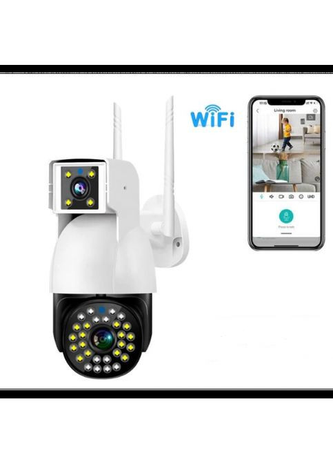 Камера відеоспостереження двооб'ємна вулична поворотна SC-01 Wi-FI IP 360/90 V380PRO 2+2.0mp No Brand (323486364)