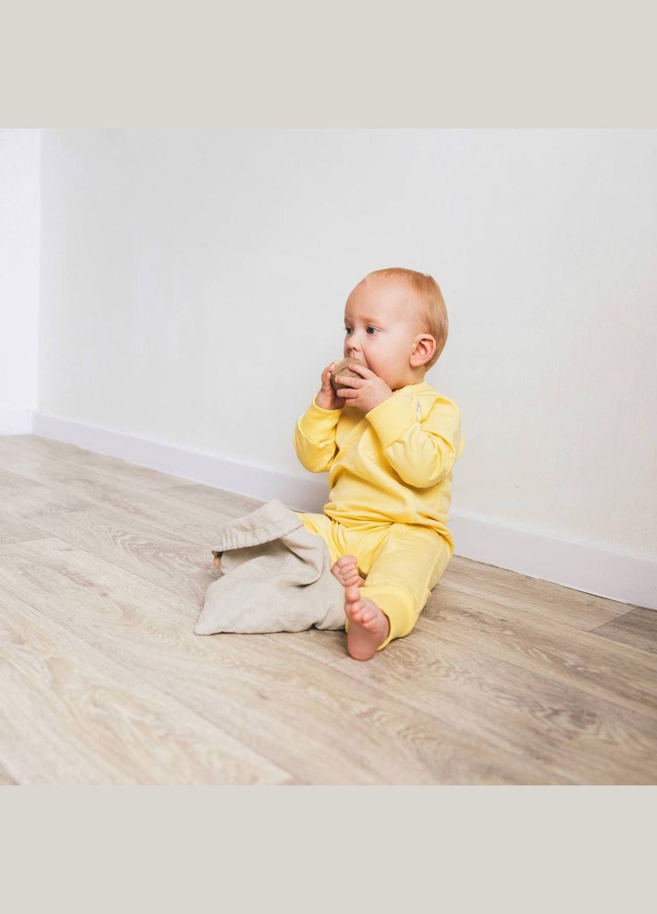 Ромпер детский из двунитки на молнии, цвет светлый лимон, от 6 мес до 2 лет Egoza (350199249)