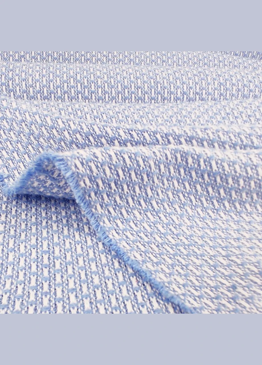 Плед хлопковый Валенсия №13 Boucle бело-серо 200*220 Vladi (288045164)