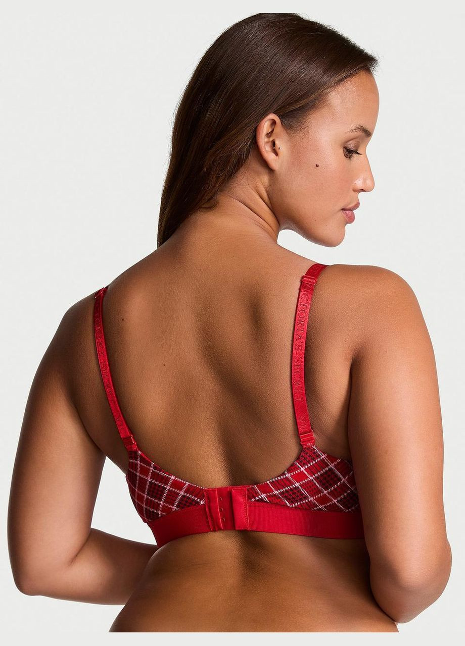 Красный бюстгальтер shine patch lightly lined Victoria's Secret без косточек хлопок
