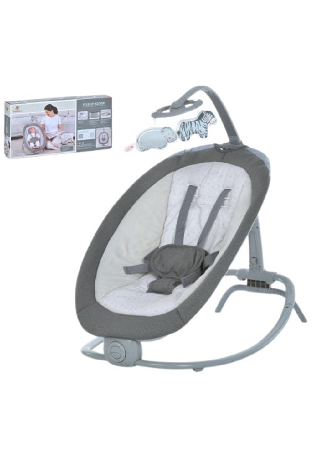 Дитячий заколисуючий центр-шезлонг 6601 сірий Bambi (362465239)