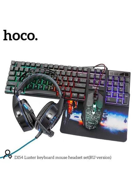 Набор Мышь + клавиатура + коврик + наушники DI54 Luster keyboard mouse headset set Hoco (293345999)