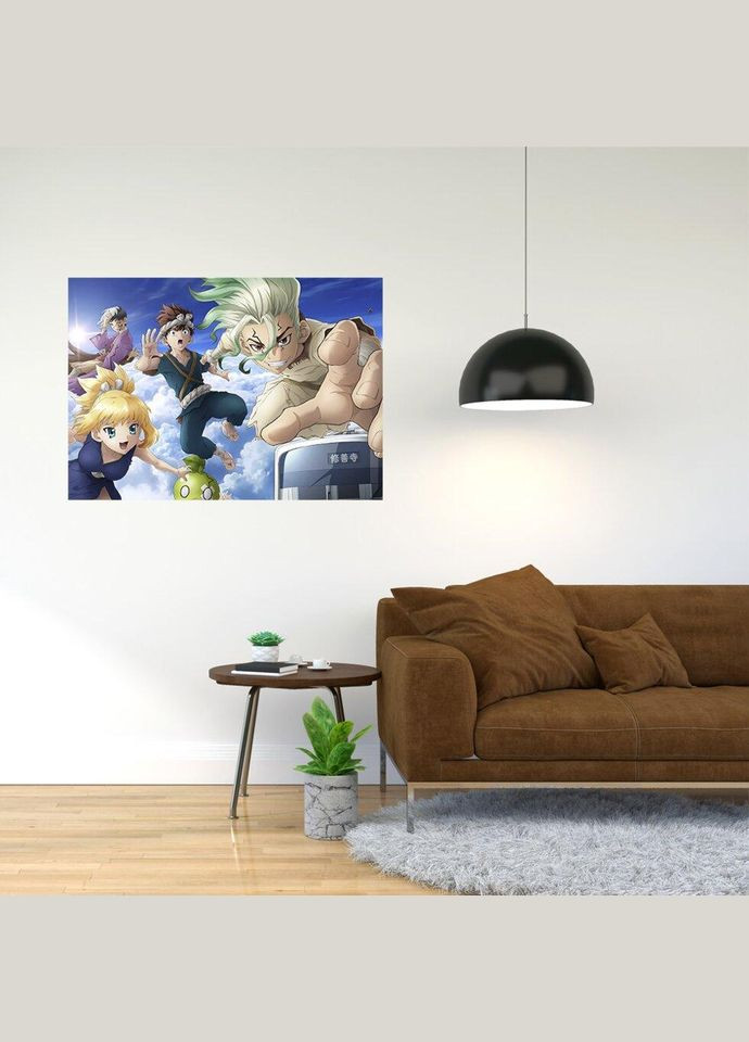 Плакат- с принтом "Доктор Стоун - Dr. Stone (манга аниме сериал) 4" A2 Кавун постер (316208722)