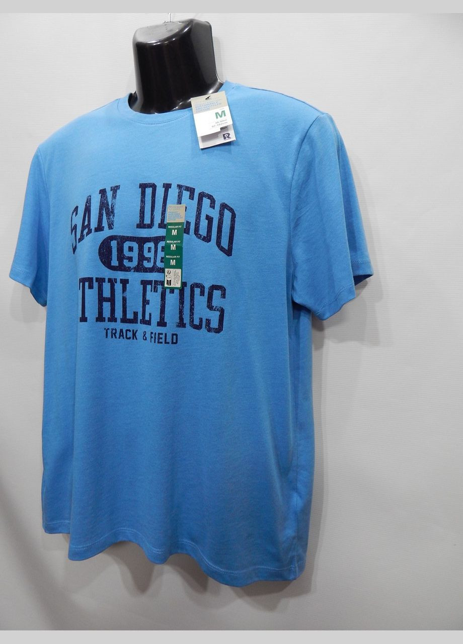 Голубая мужская футболка cares оригинал р.48 074fmls (только в указанном размере, только 1 шт.) Primark