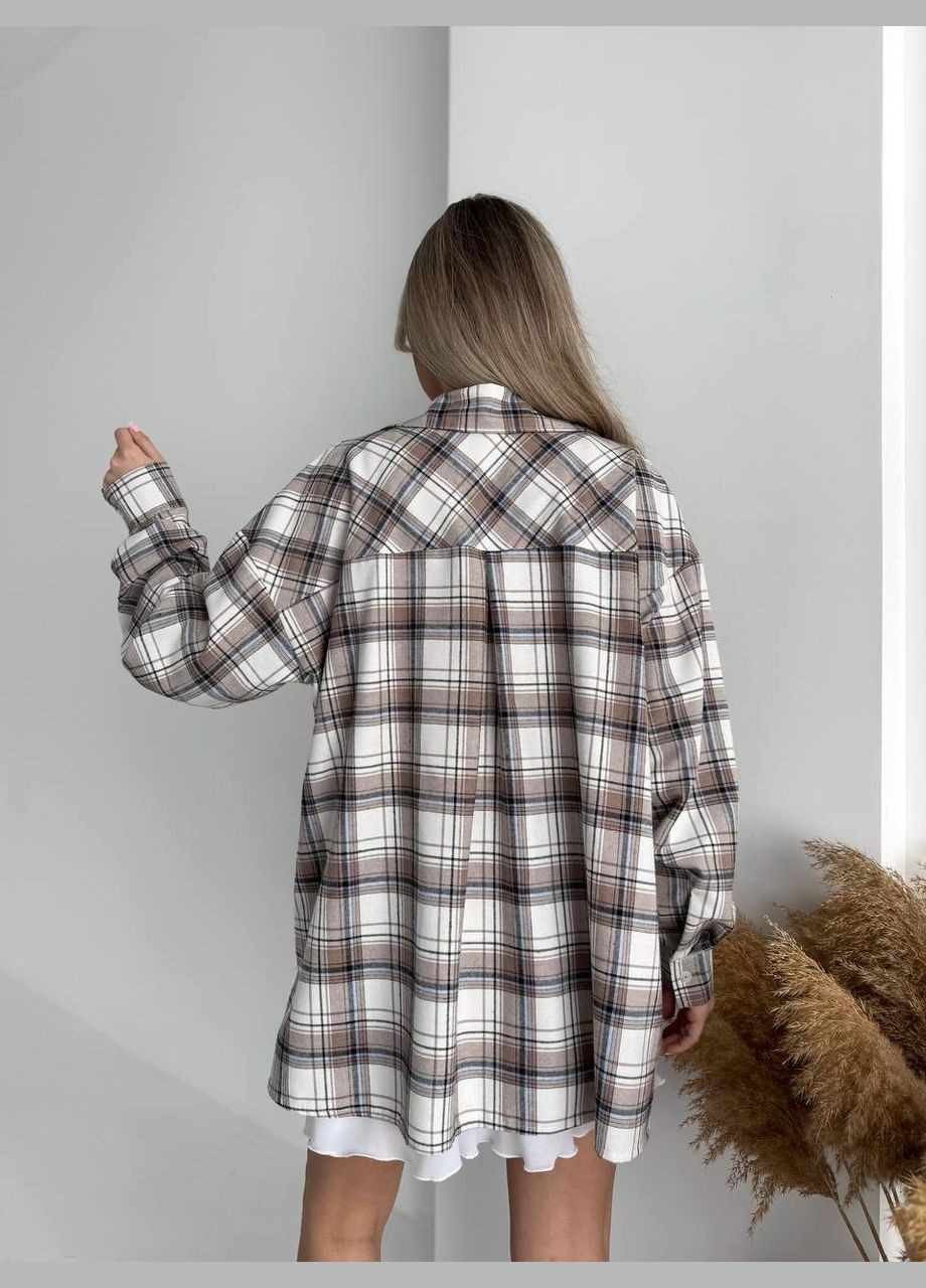 Коричневая повседневный рубашка в клетку No Brand