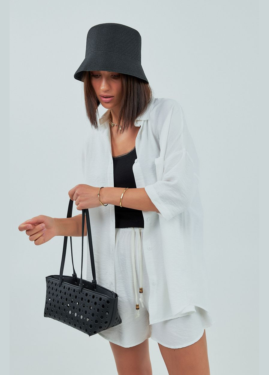 Однотонний костюм з сорочкою та шортами Lurex (339433434)