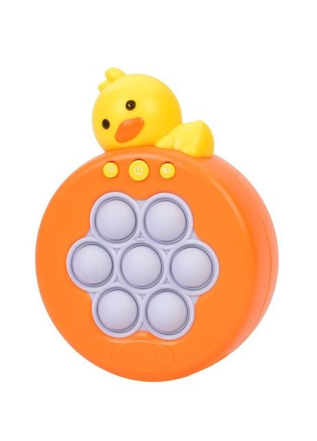 Електронна гра BH-001-002 "Мордочка" Поп Іт Pop It, музика, світло, в коробці (6903317673421) Качка Помаранчевий No Brand (316537362)