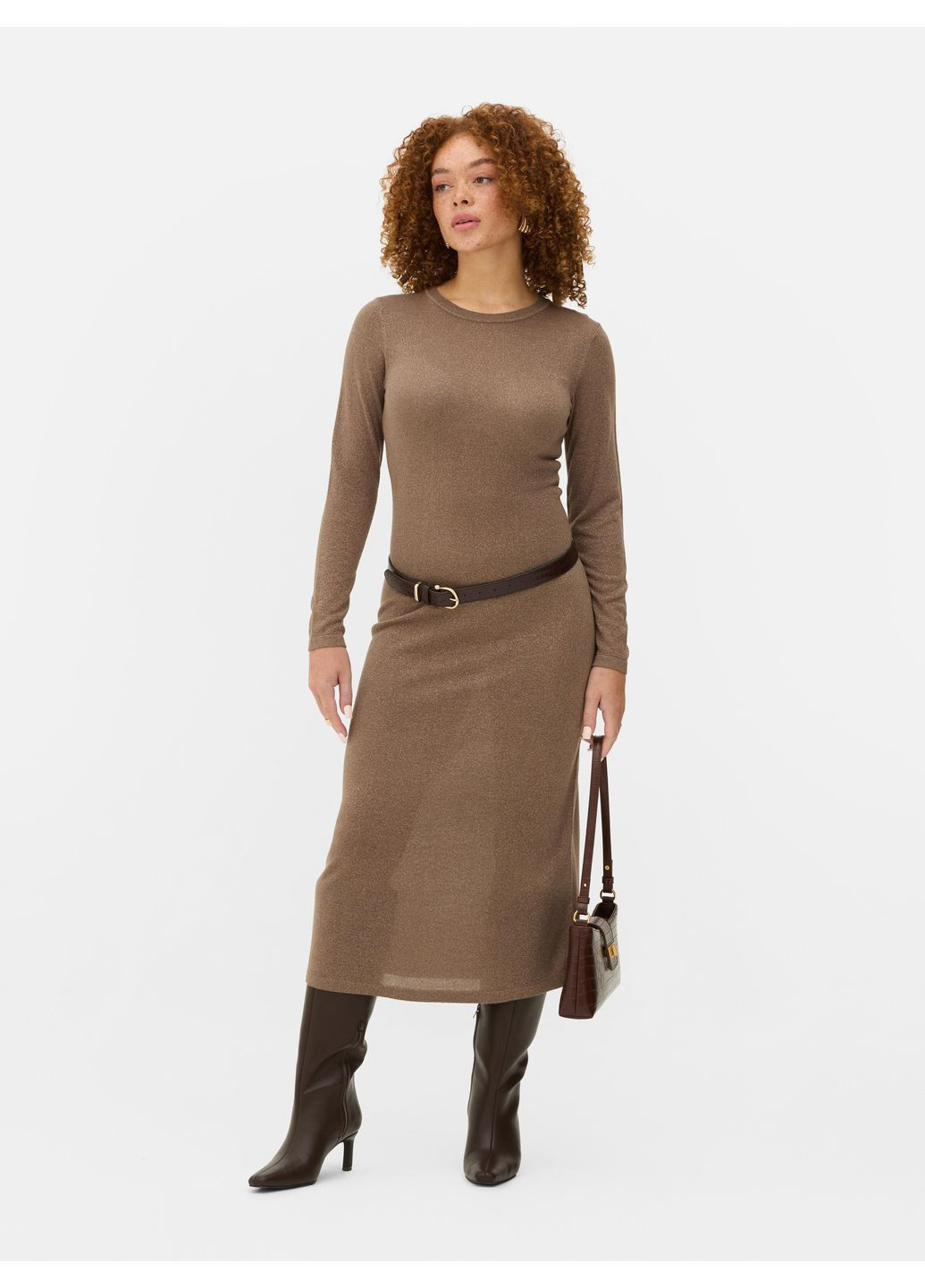 Темно-бежевое платье демисезон,темно-бежевый, Primark