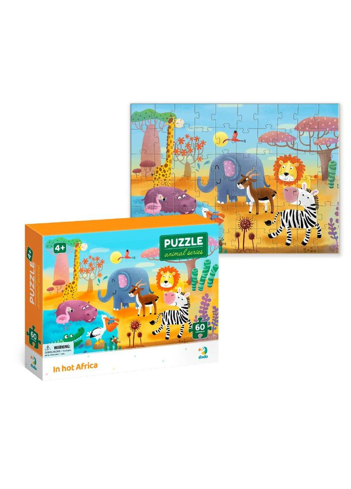 Пазл "Жаркая Африка" 60 элементов, серия "Животные" Додо, пазл африканские животные Dodo (338425619)