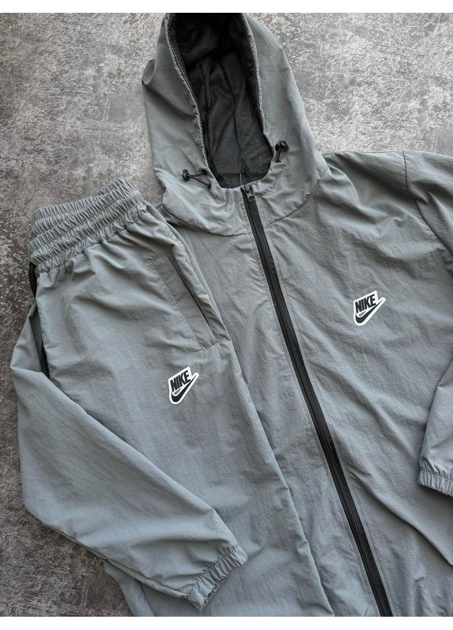 Серый демисезонный костюм плащевка креш,nike,штаны и кофта Україна