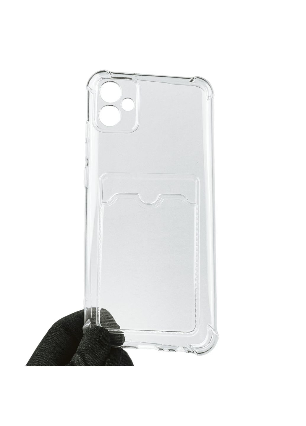 Чохол для Galaxy A04e SM-A042F з бронь кутами з кишенею для візиток карток k-pop на самсунг а04е прозорий Samsung (366022917)